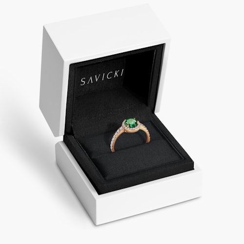 Pierścionek zaręczynowy This is Love: złoty, szmaragd